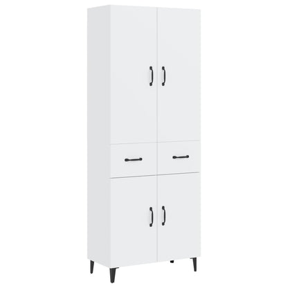 Credenza Bianca 69,5x34x180 cm in Legno Multistrato