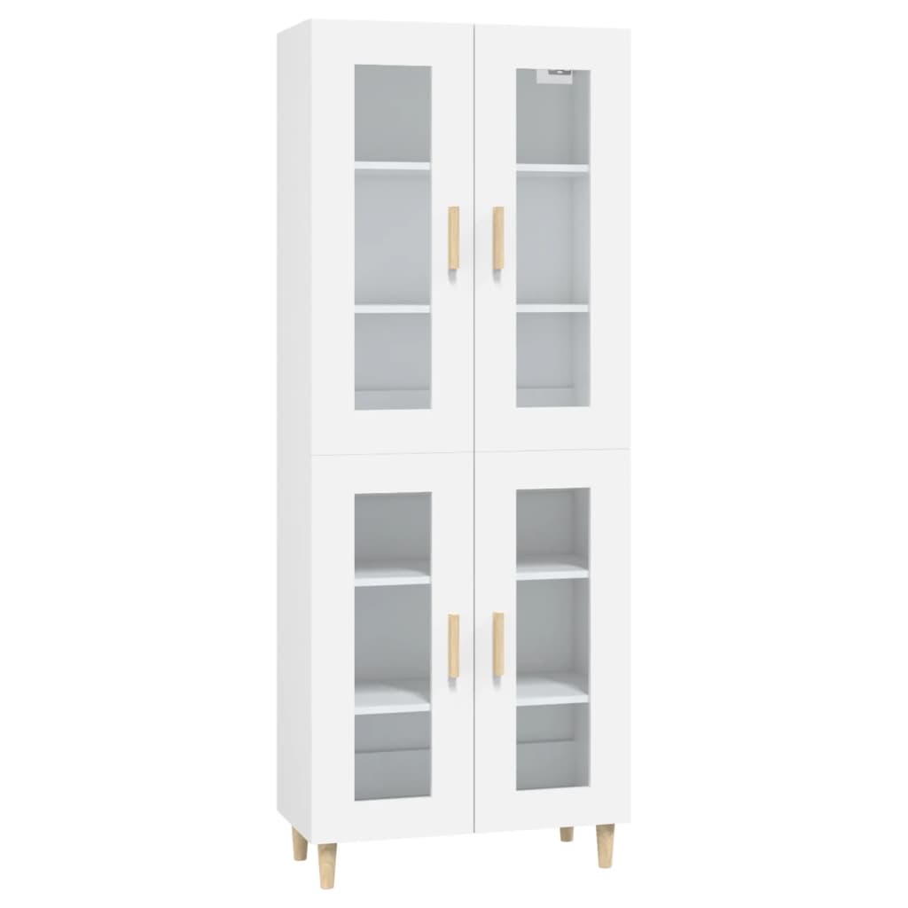 Credenza Bianca 69,5x34x180 cm in Legno Multistrato