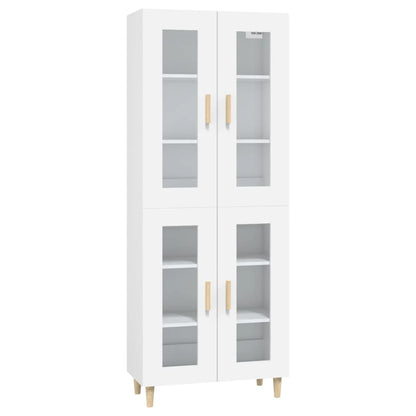 Credenza Bianca 69,5x34x180 cm in Legno Multistrato