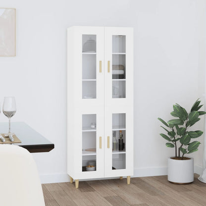 Credenza Bianca 69,5x34x180 cm in Legno Multistrato
