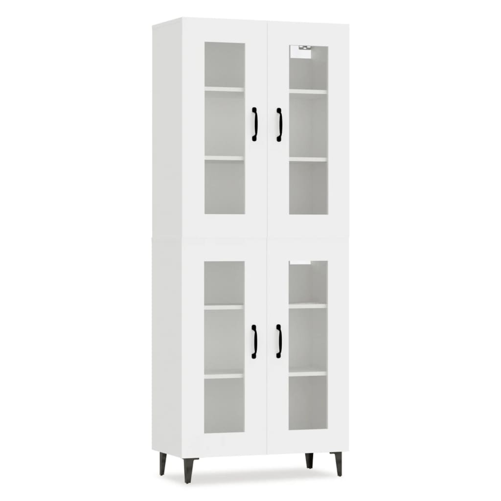 Credenza Bianca 69,5x34x180 cm in Legno Multistrato