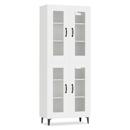 Credenza Bianca 69,5x34x180 cm in Legno Multistrato
