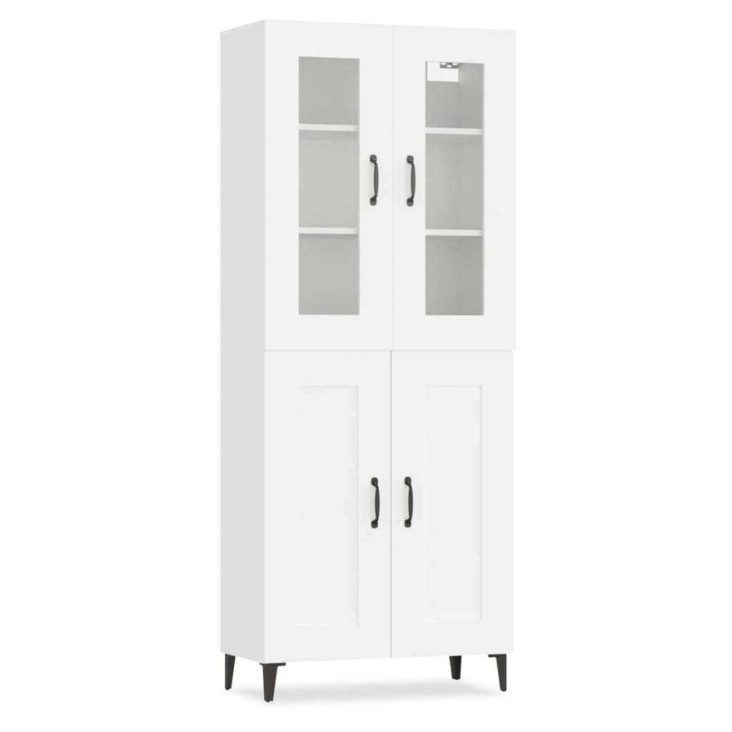 Credenza Bianca 69,5x34x180 cm in Legno Multistrato