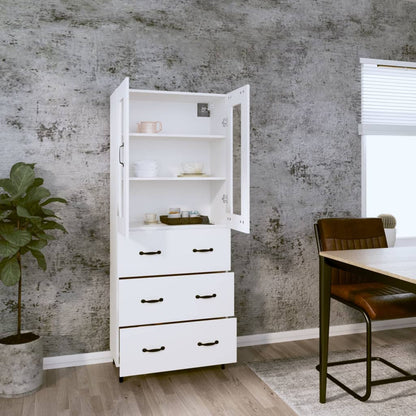 Credenza Bianca 69,5x34x180 cm in Legno Multistrato