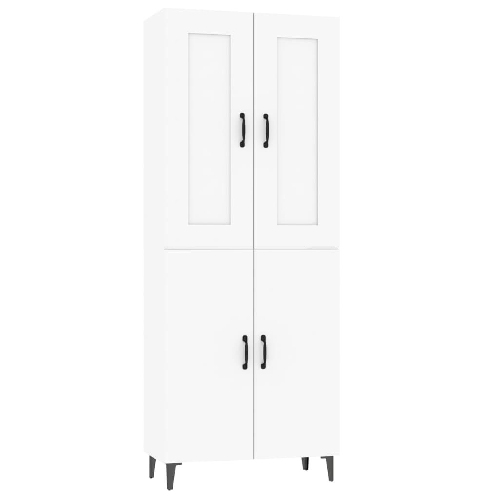 Credenza Bianca 70x34x180 cm in Legno Multistrato