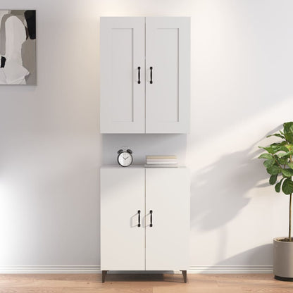 Credenza Bianca 70x34x180 cm in Legno Multistrato