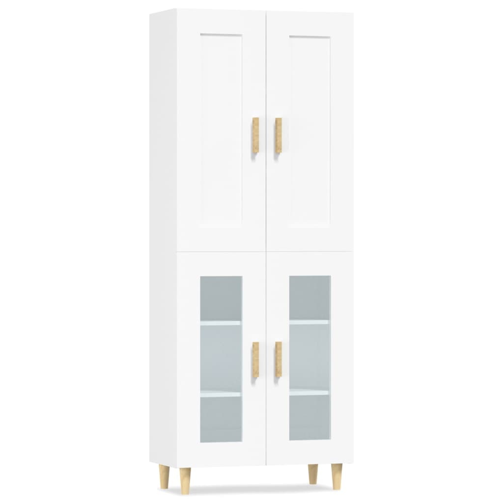 Credenza Bianca 69,5x34x180 cm in Legno Multistrato