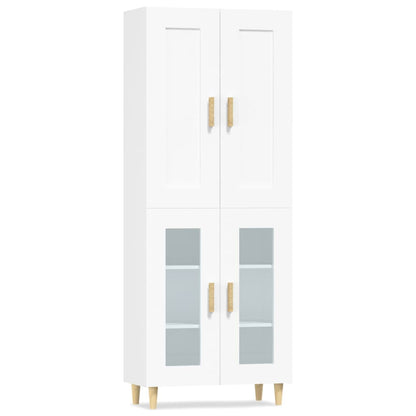 Credenza Bianca 69,5x34x180 cm in Legno Multistrato