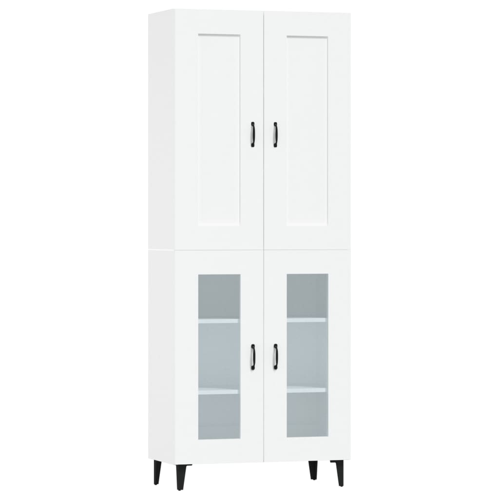 Credenza Bianca 69,5x34x180 cm in Legno Multistrato