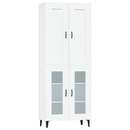 Credenza Bianca 69,5x34x180 cm in Legno Multistrato