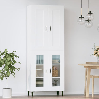 Credenza Bianca 69,5x34x180 cm in Legno Multistrato
