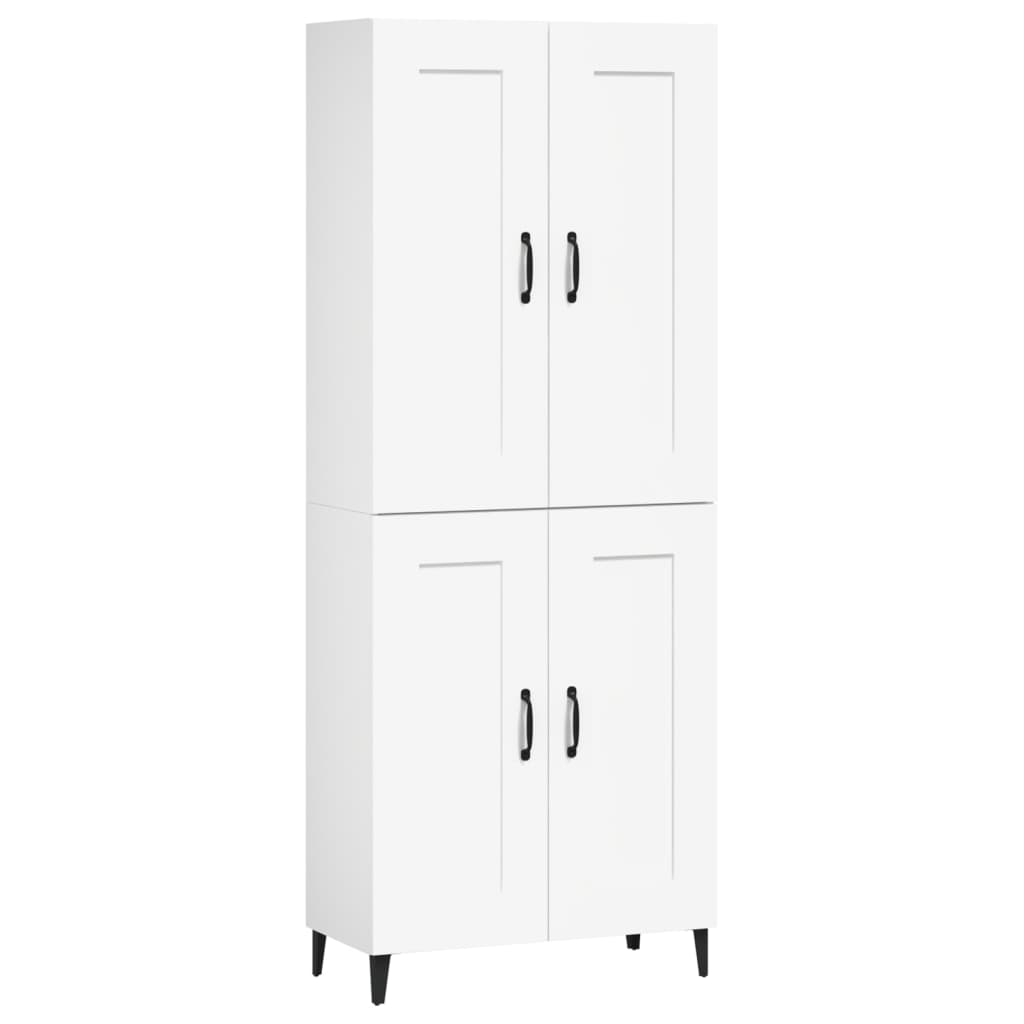 Credenza Bianca 69,5x34x180 cm in Legno Multistrato