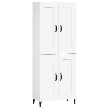 Credenza Bianca 69,5x34x180 cm in Legno Multistrato