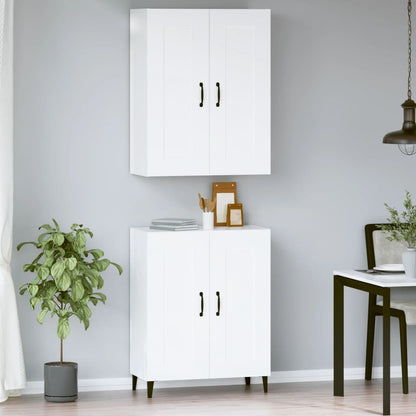 Credenza Bianca 69,5x34x180 cm in Legno Multistrato