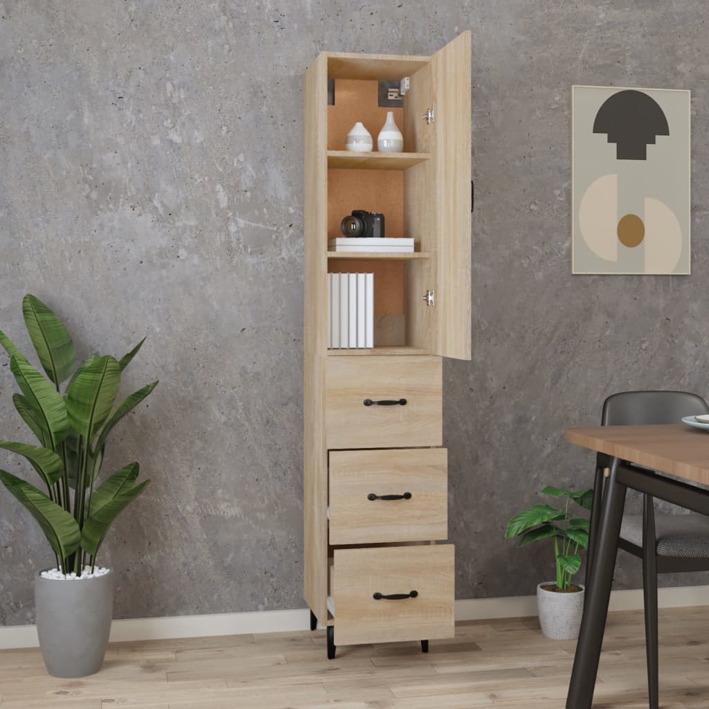 Credenza Rovere Sonoma 34,5x34x180 cm in Legno Multistrato