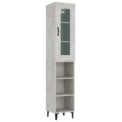 Credenza Grigio Cemento 34,5x34x180 cm in Legno Multistrato