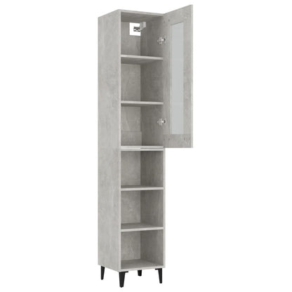 Credenza Grigio Cemento 34,5x34x180 cm in Legno Multistrato