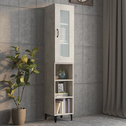 Credenza Grigio Cemento 34,5x34x180 cm in Legno Multistrato