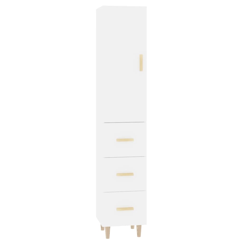 Credenza 35x34x180 cm in Legno Multistrato Bianco Lucido