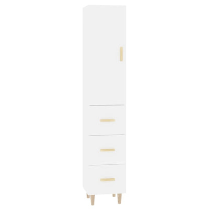 Credenza 35x34x180 cm in Legno Multistrato Bianco Lucido