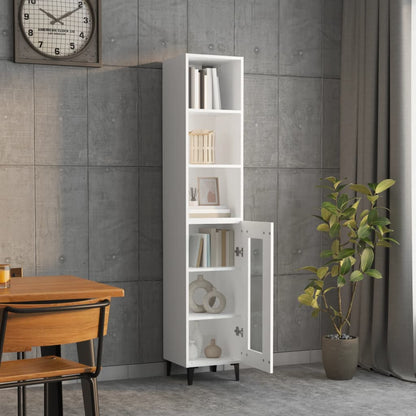 Credenza Bianca 34,5x34x180 cm in Legno Multistrato