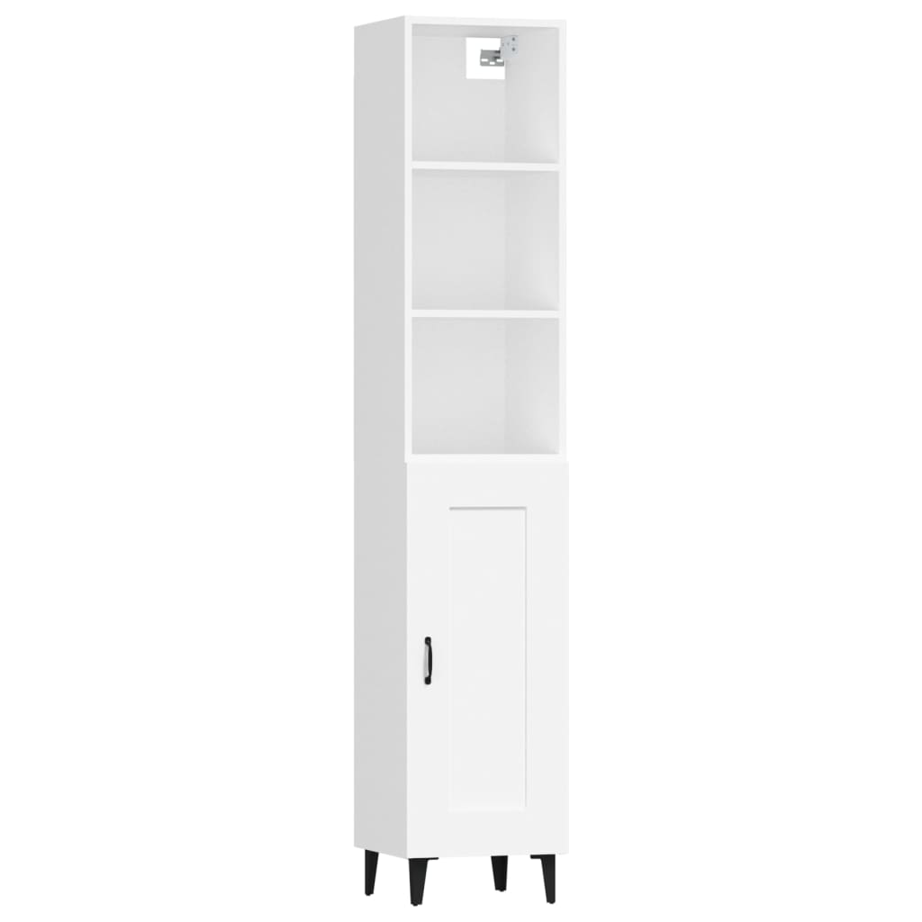 Credenza Bianca 34,5x34x180 cm in Legno Multistrato