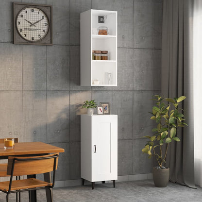 Credenza Bianca 34,5x34x180 cm in Legno Multistrato