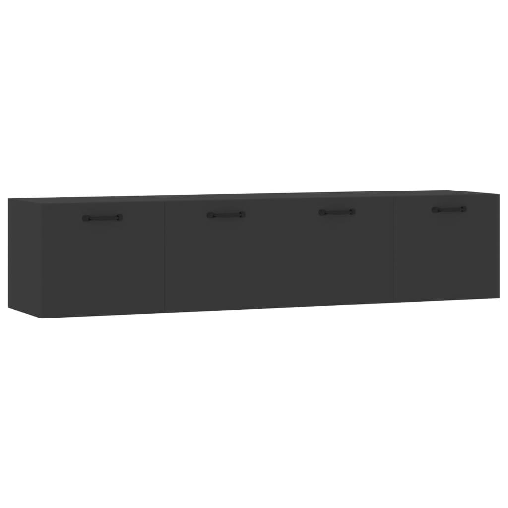 Mobili Parete 2 pz Neri 60x36,5x35 cm Legno Multistrato