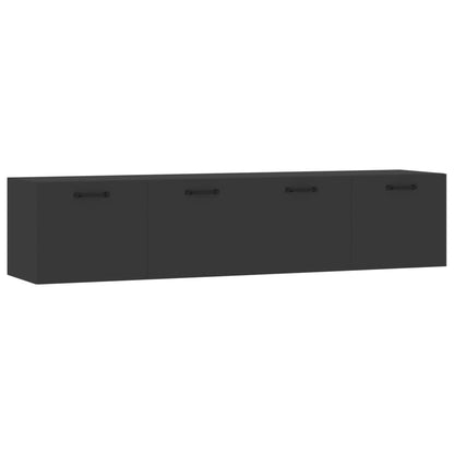 Mobili Parete 2 pz Neri 60x36,5x35 cm Legno Multistrato