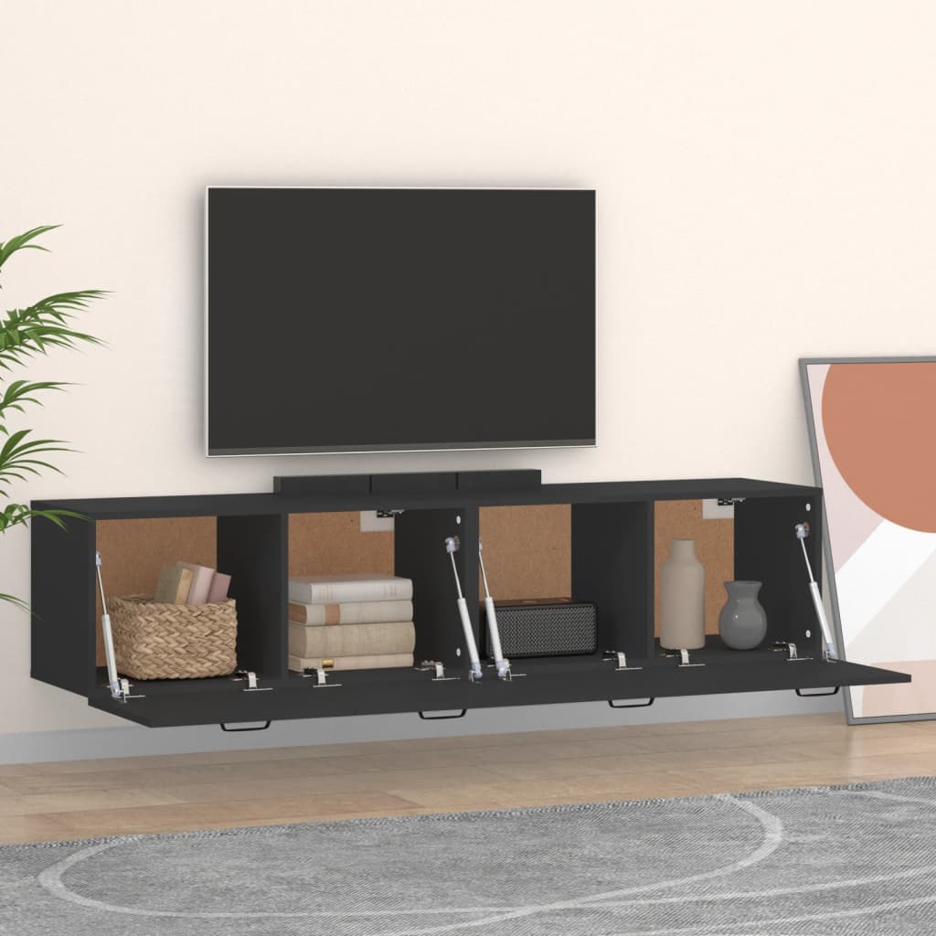 Mobili Parete 2 pz Neri 60x36,5x35 cm Legno Multistrato