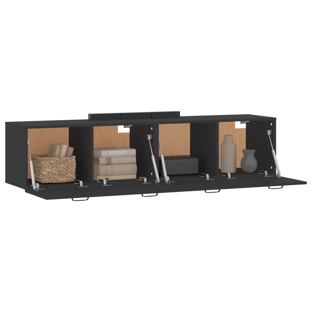 Mobili Parete 2 pz Neri 60x36,5x35 cm Legno Multistrato