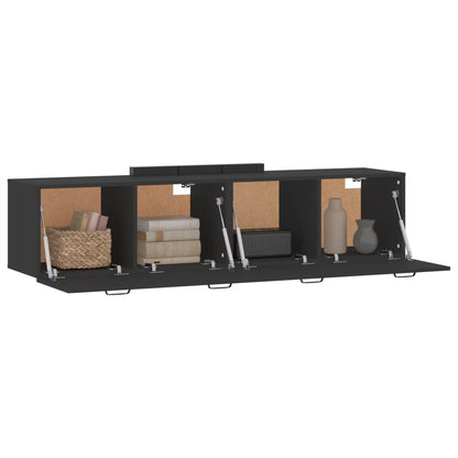 Mobili Parete 2 pz Neri 60x36,5x35 cm Legno Multistrato
