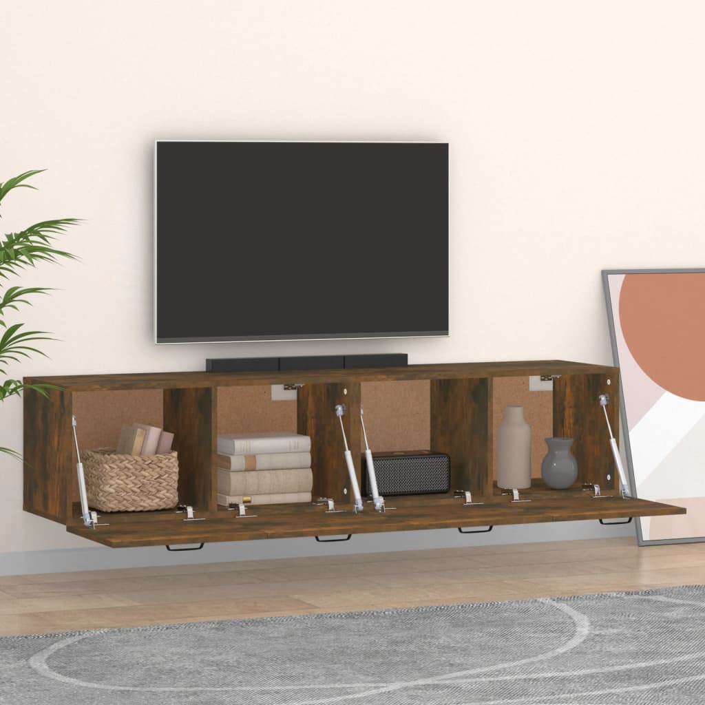 Mobili Parete 2 pz Rovere Fumo 60x36,5x35 cm Legno Multistrato