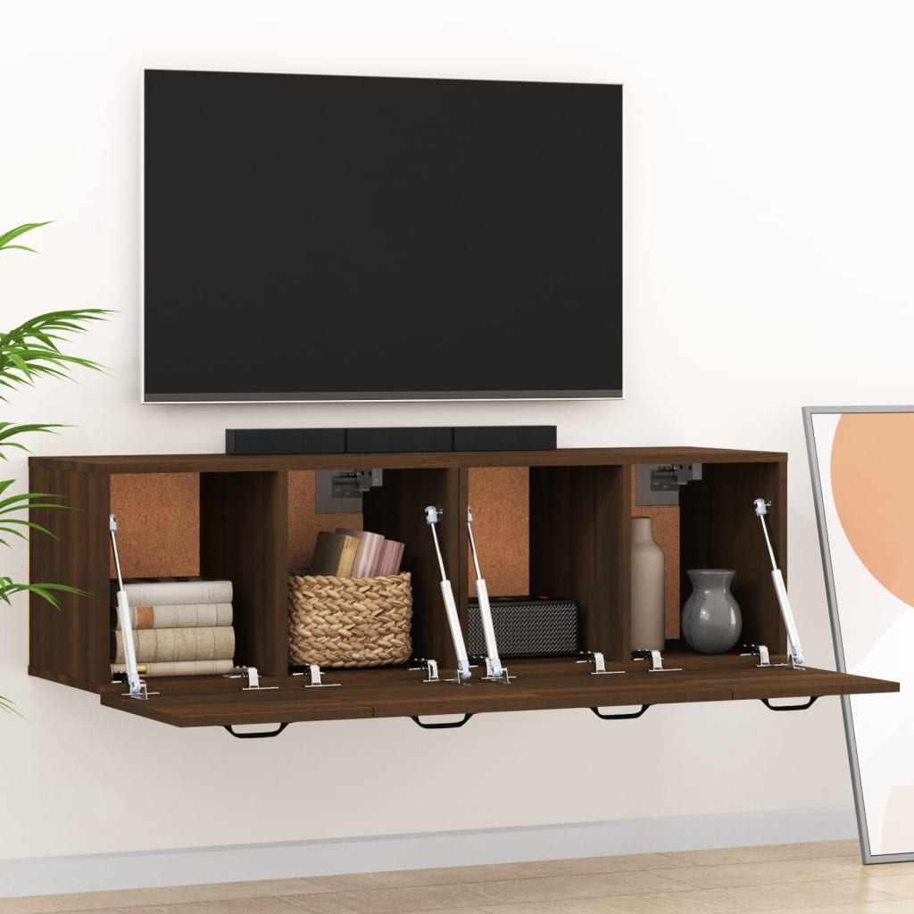 Mobili Parete 2 pz Rovere Marrone 80x35x36,5 cm in Multistrato