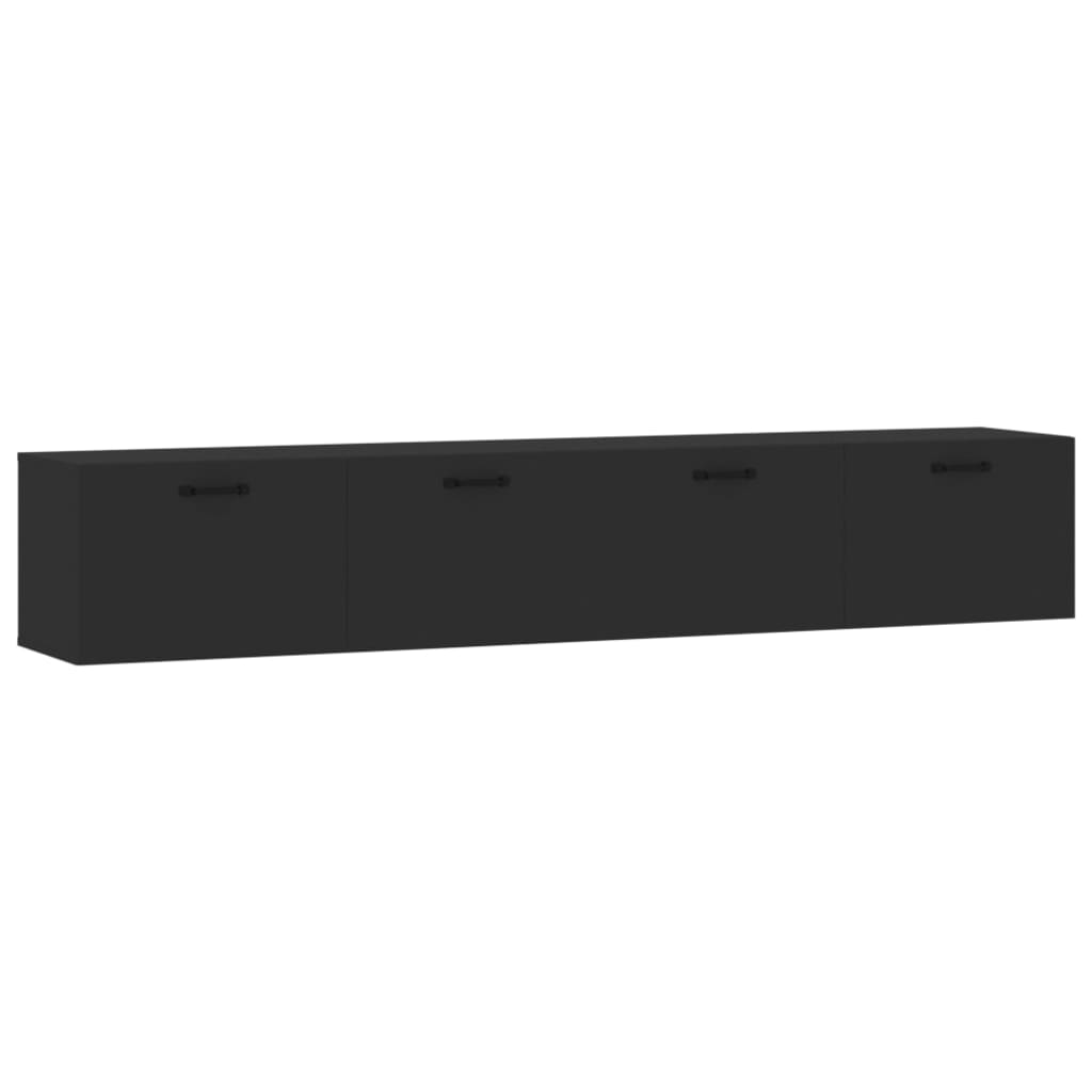 Mobili Parete 2 pz Neri 100x36,5x35 cm in Legno Multistrato