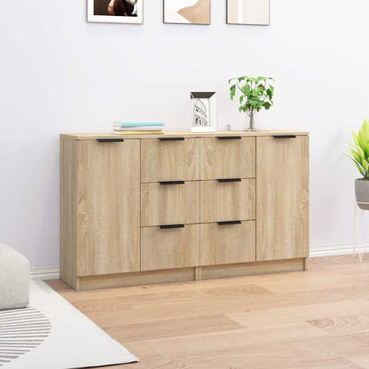 Credenze 2 pz Rovere Sonoma 60x30x70 cm in Legno Multistrato