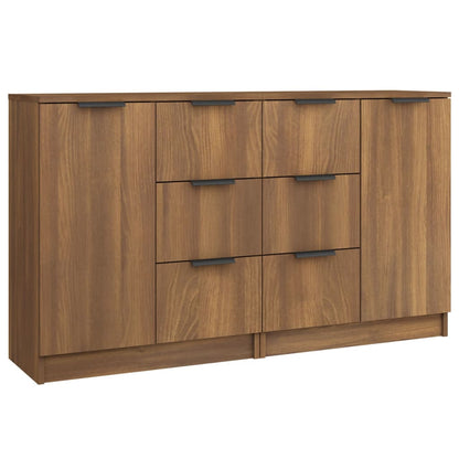 Credenze 2 pz Rovere Marrone 60x30x70 cm in Legno Multistrato