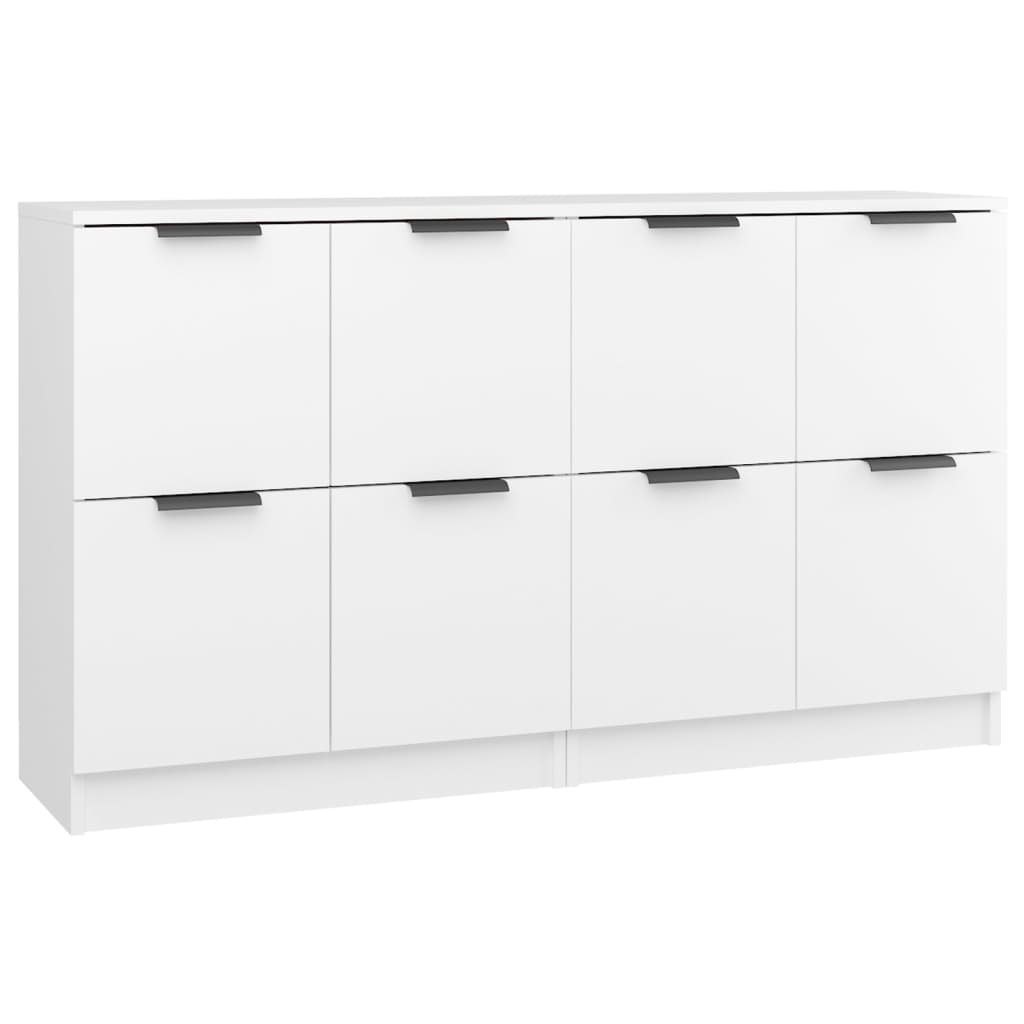 Credenze 2 pz Bianco 60x30x70 cm in Legno Multistrato