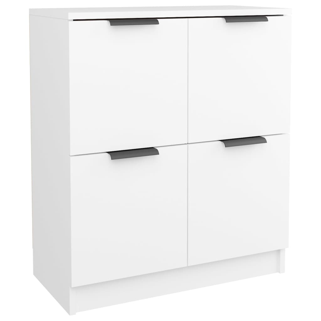 Credenze 2 pz Bianco 60x30x70 cm in Legno Multistrato
