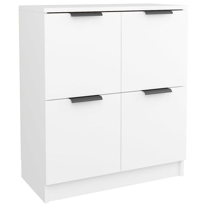 Credenze 2 pz Bianco 60x30x70 cm in Legno Multistrato