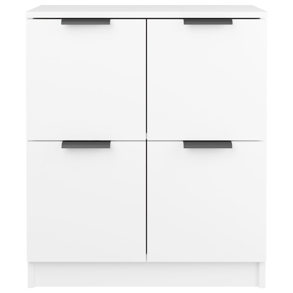 Credenze 2 pz Bianco 60x30x70 cm in Legno Multistrato