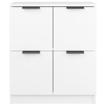 Credenze 2 pz Bianco 60x30x70 cm in Legno Multistrato