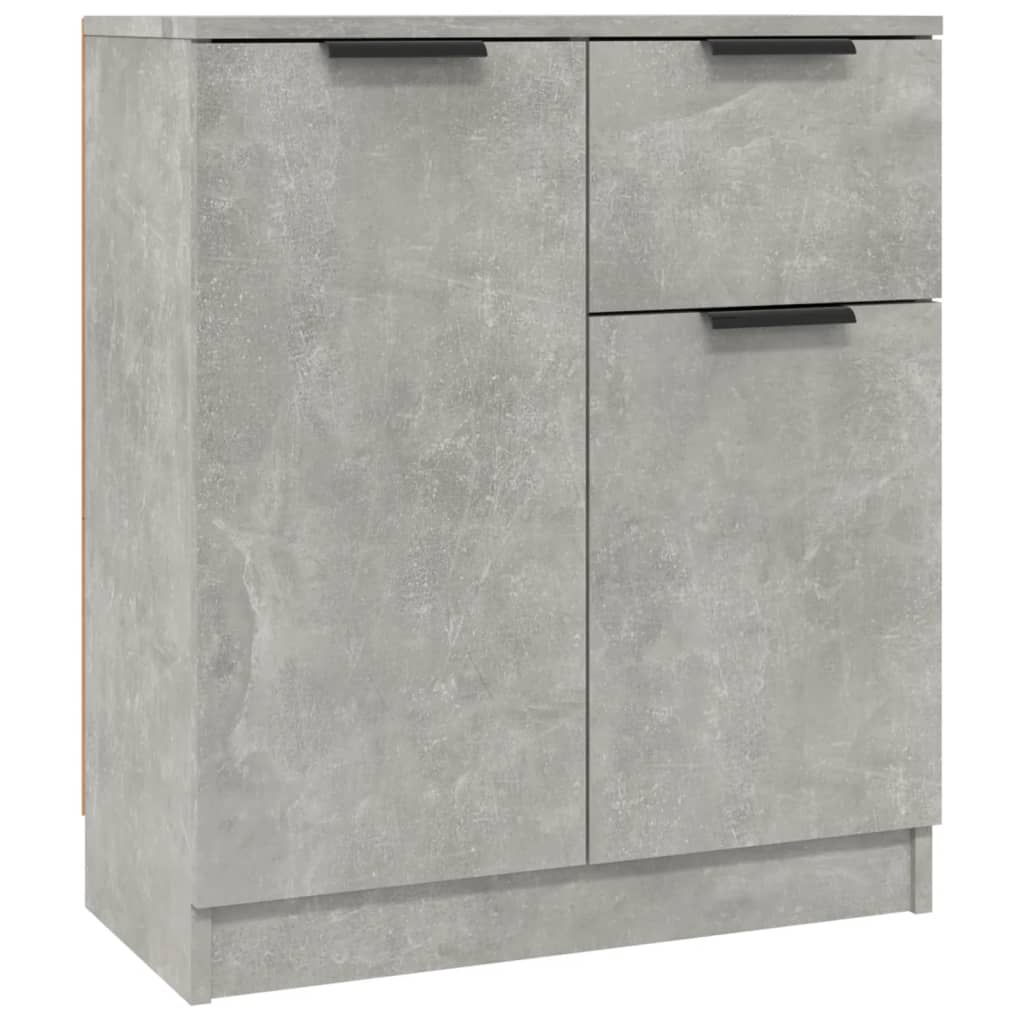 Credenze 2 pz Grigio Cemento 60x30x70 cm in Legno Multistrato
