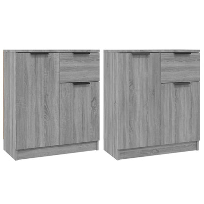 Credenze 2 pz Grigio Sonoma 60x30x70 cm in Legno Multistrato