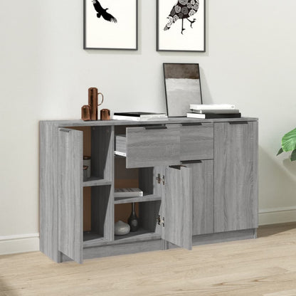Credenze 2 pz Grigio Sonoma 60x30x70 cm in Legno Multistrato