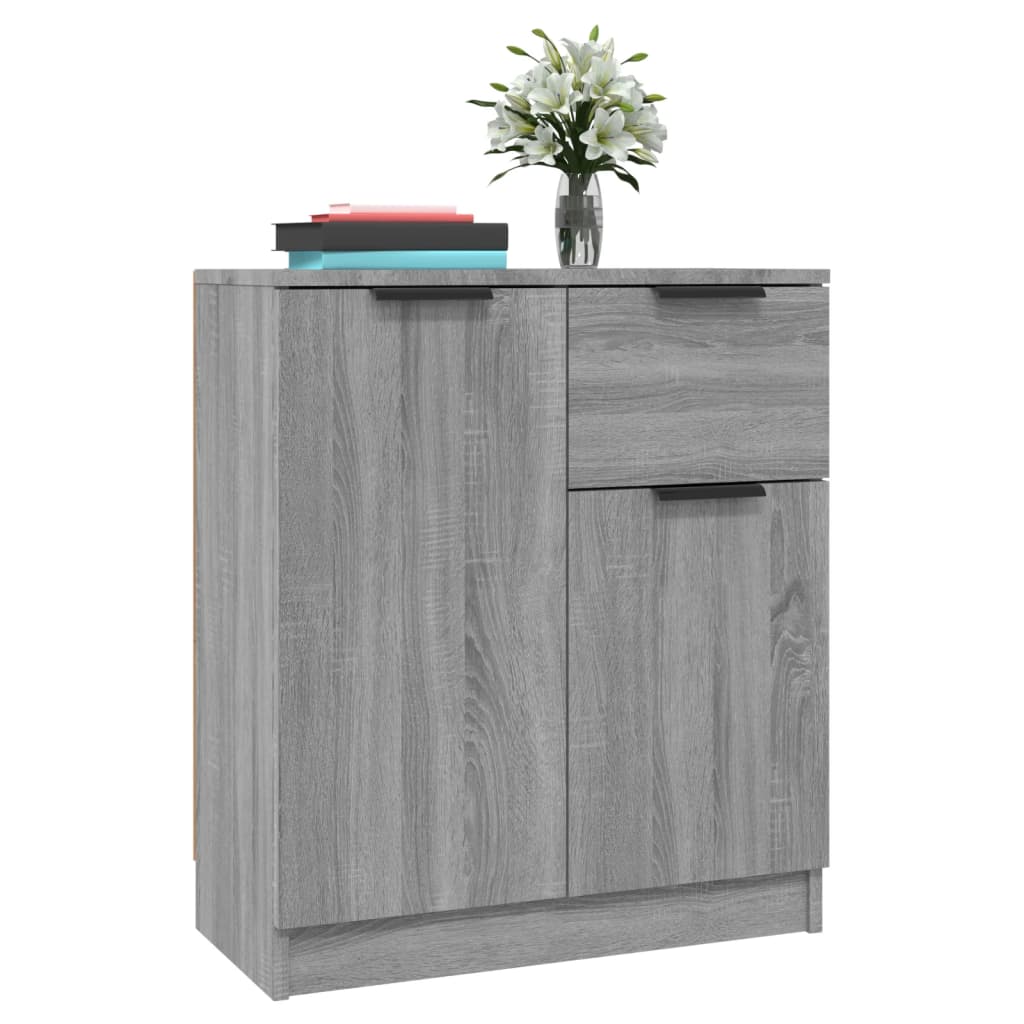 Credenze 2 pz Grigio Sonoma 60x30x70 cm in Legno Multistrato