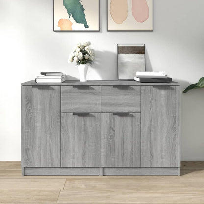 Credenze 2 pz Grigio Sonoma 60x30x70 cm in Legno Multistrato