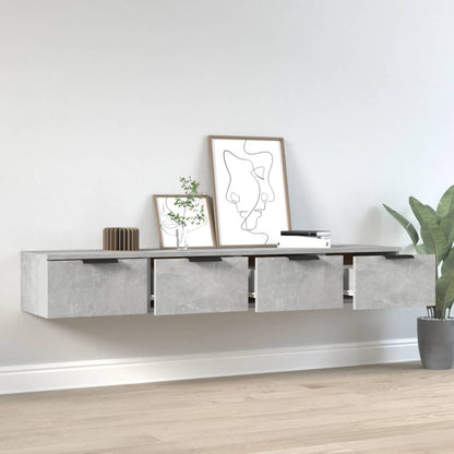 Mobili Pensili 2 pz Grigio Cemento 68x30x20cm Legno Multistrato