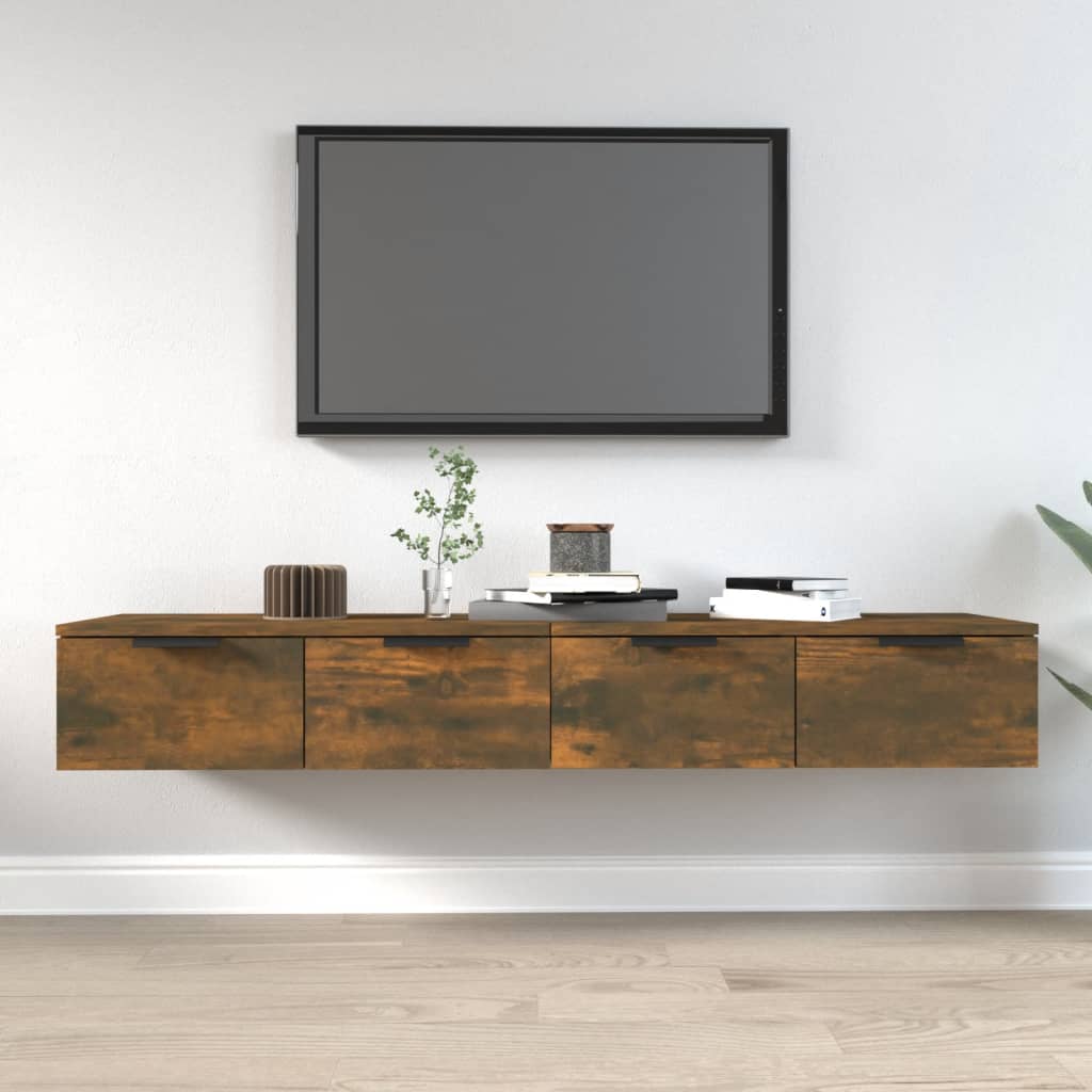 Mobili Pensili 2 pz Rovere Fumo 68x30x20 cm Legno Multistrato