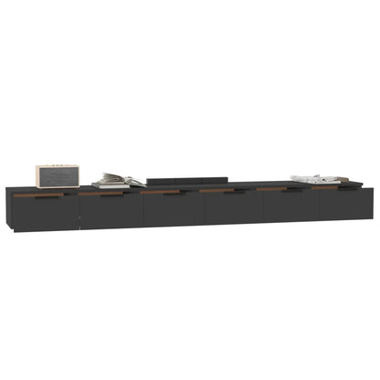 Mobili a Parete 2 pz Nero 102x30x20 cm in Legno Multistrato